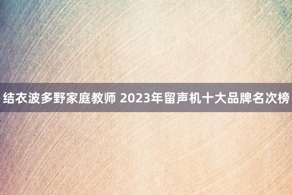 结衣波多野家庭教师 2023年留声机十大品牌名次榜