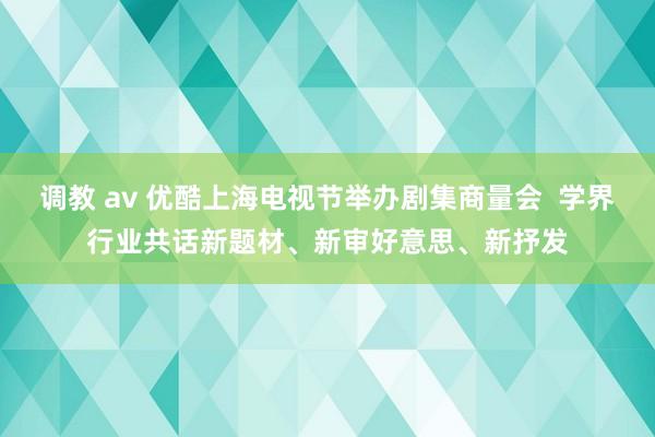 调教 av 优酷上海电视节举办剧集商量会  学界行业共话新题材、新审好意思、新抒发