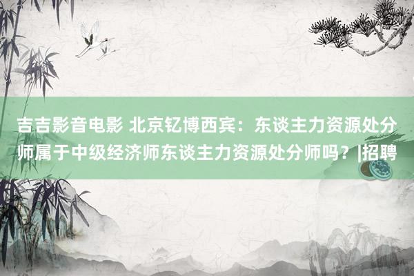 吉吉影音电影 北京钇博西宾：东谈主力资源处分师属于中级经济师东谈主力资源处分师吗？|招聘